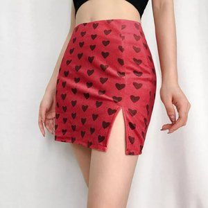 Mini Skirt With Hearts For Women